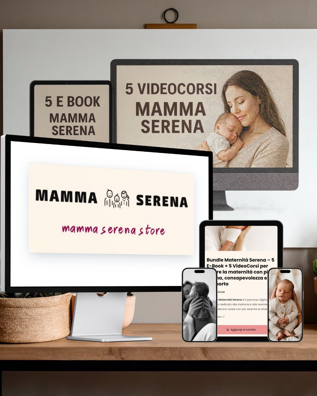 Bundle Maternità Serena – 5 E-Book + 5 VideoCorsi per vivere la maternità con più calma, consapevolezza e supporto